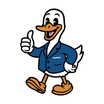Goosetavo, la mascota de Frigoterm, dando el visto bueno
